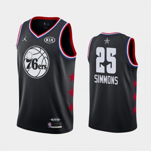 Men Philadelphia 76ers 2019 All-Star Game #25 Ben Simmons Black Finished Jersey