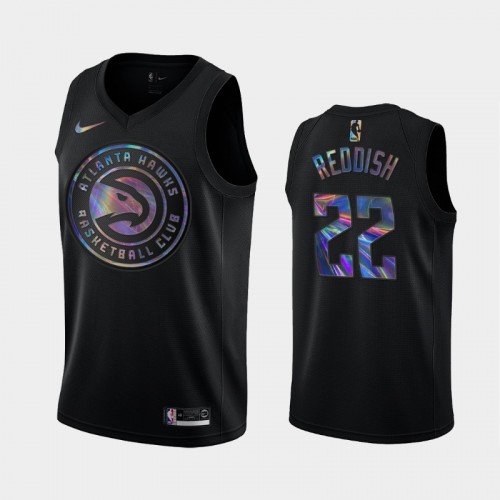 Atlanta Hawks #22 Cam Reddish Black Iridescent Holographic Limited Edition Jersey