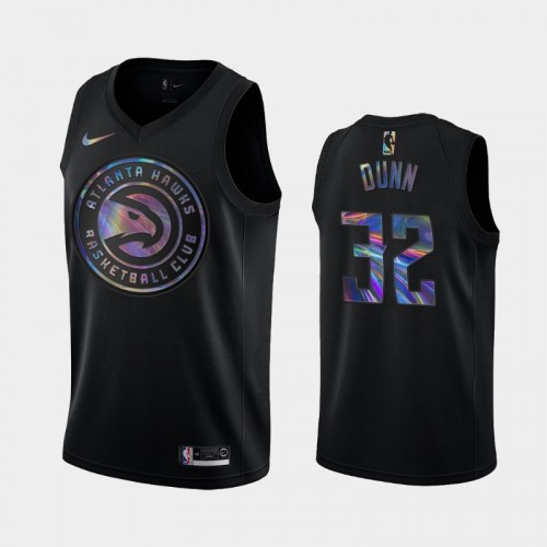 Atlanta Hawks #32 Kris Dunn Black Iridescent Holographic Limited Edition Jersey