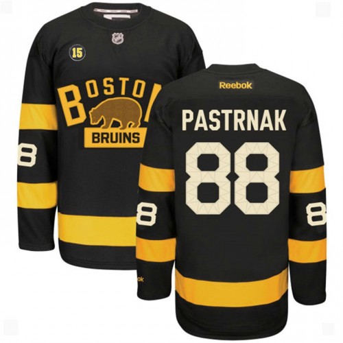 David Pastrnak #88 Black Milt Schmidt Number 15 Patch Home Premier Jersey