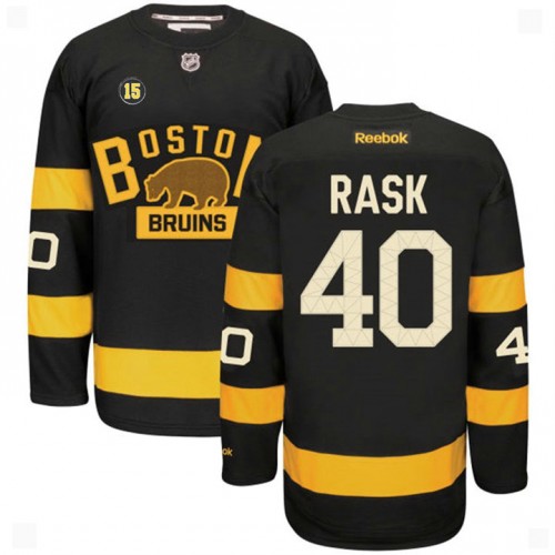 Tuukka Rask #40 Black Milt Schmidt Number 15 Patch Home Premier Jersey