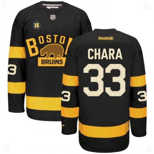Zdeno Chara #33 Black Milt Schmidt Number 15 Patch Home Premier Jersey