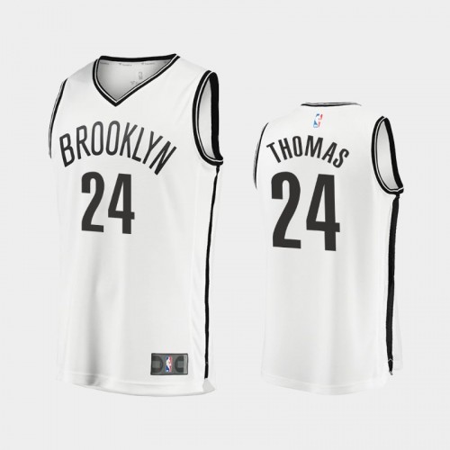 Men Brooklyn Nets Cameron Thomas #24 White 2021-22 Replica Association Edition Jersey