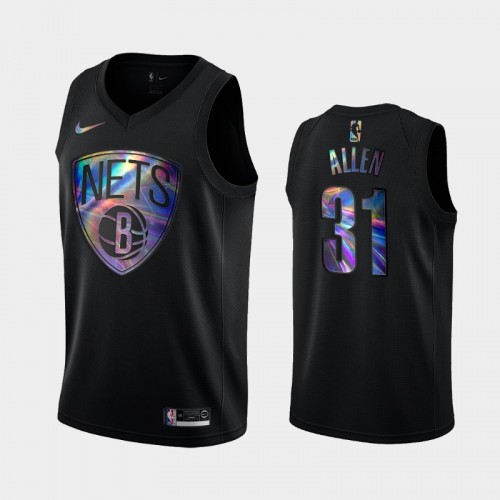 Brooklyn Nets #31 Jarrett Allen Black Iridescent Holographic Limited Edition Jersey