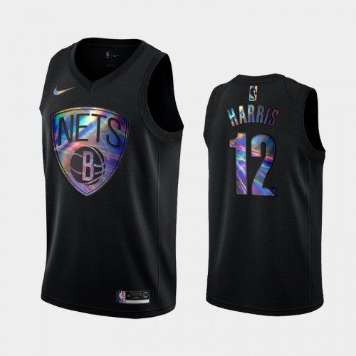 Brooklyn Nets #12 Joe Harris Black Iridescent Holographic Limited Edition Jersey