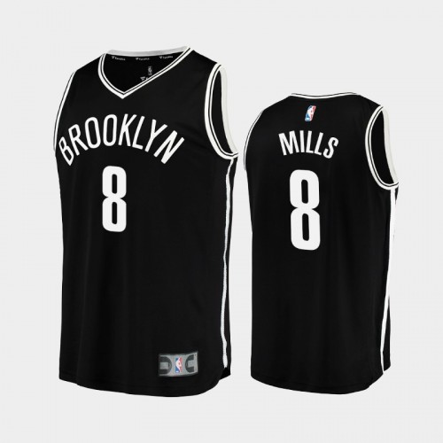 Men Brooklyn Nets Patty Mills #8 Black 2021-22 Replica Icon Edition Jersey