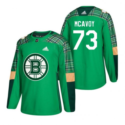 #73 Charlie McAvoy 2018 St. Patrick's Day Jersey Green