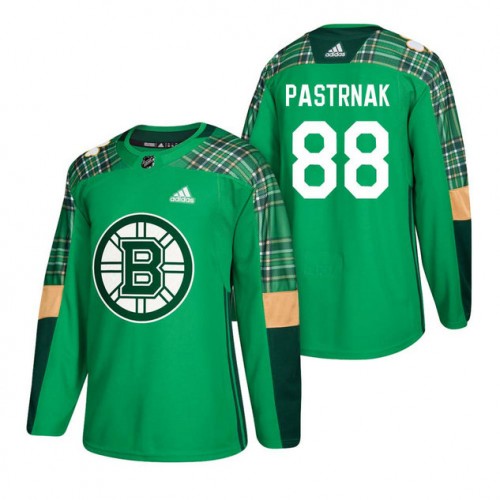 #88 David Pastrnak 2018 St. Patrick's Day Jersey Green