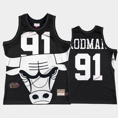 Men Chicago Bulls #91 Dennis Rodman Black Big Face 3.0 Jersey - Fashion Tank