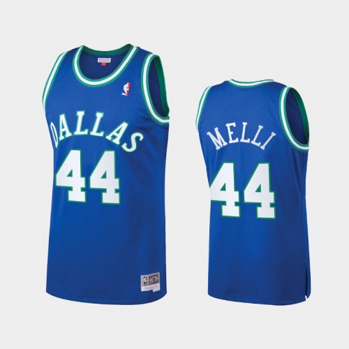 Men Dallas Mavericks #44 Nicolo Melli Blue Hardwood Classics 2021 Trade Jersey