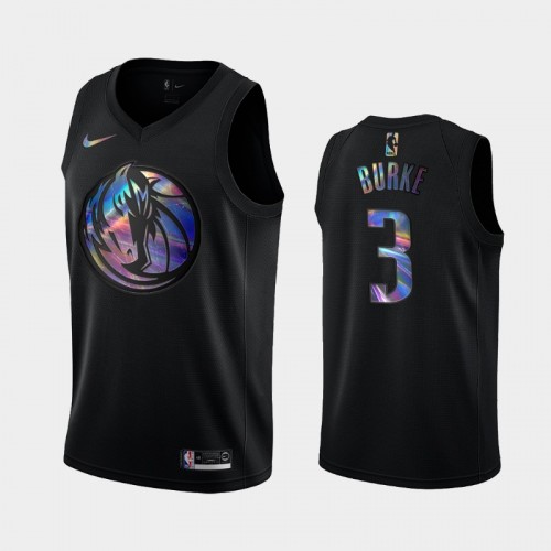 Dallas Mavericks #3 Trey Burke Black Iridescent Logo Holographic HWC Limited Jersey