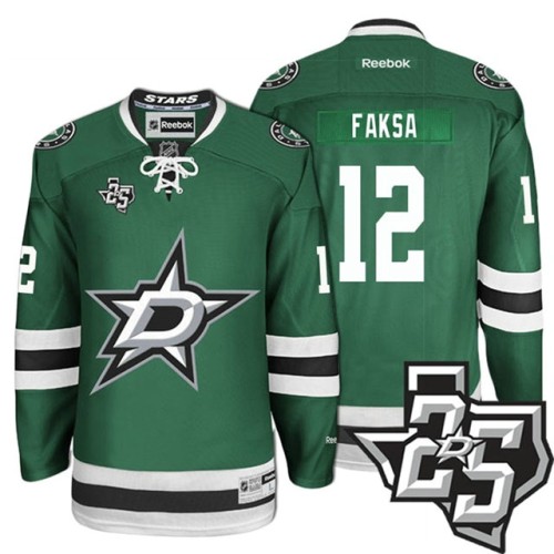 #12 Radek Faksa Green 1995-2017 25th Anniversary Home Jersey