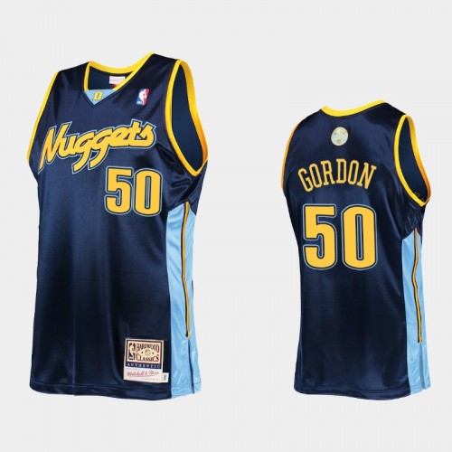 Men Denver Nuggets #50 Aaron Gordon Navy Mitchell Ness Hardwood Classics Jersey