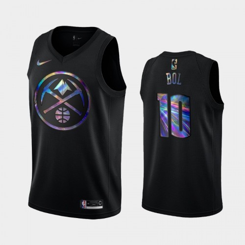 Denver Nuggets #10 Bol Bol Black Iridescent Logo Holographic HWC Limited Jersey