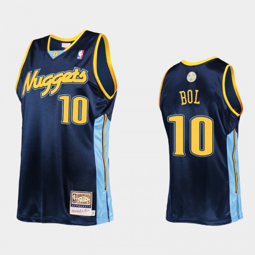 Men Denver Nuggets #10 Bol Bol Navy Mitchell Ness Hardwood Classics Jersey