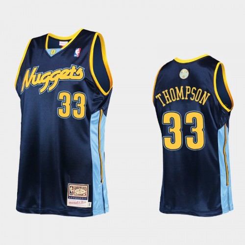 Men Denver Nuggets #33 David Thompson Navy Mitchell Ness Hardwood Classics Jersey