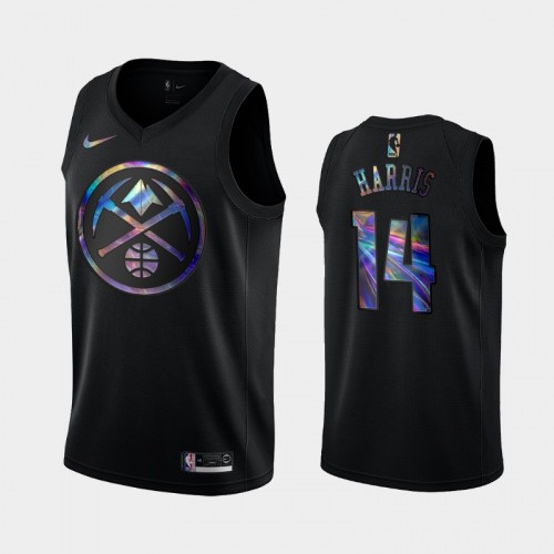 Denver Nuggets #14 Gary Harris Black Iridescent Logo Holographic HWC Limited Jersey