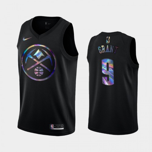 Denver Nuggets #9 Jerami Grant Black Iridescent Logo Holographic HWC Limited Jersey