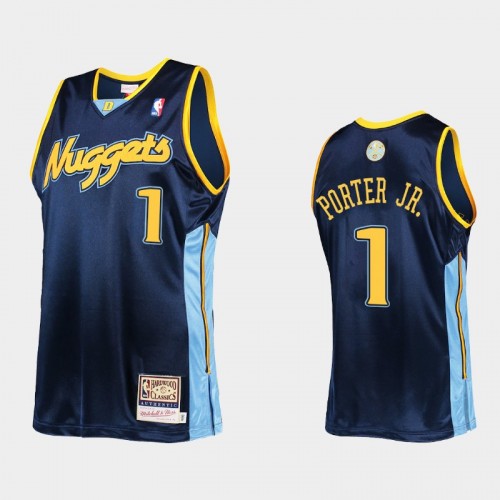 Men Denver Nuggets #1 Michael Porter Jr. Navy Mitchell Ness Hardwood Classics Jersey