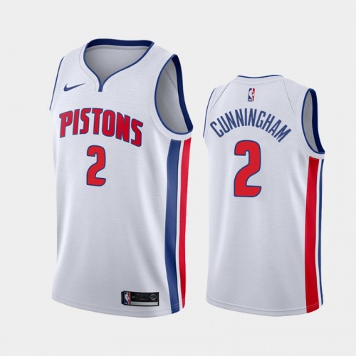 Men Detroit Pistons #2 Cade Cunningham White 2021 NBA Draft First Pick Association Edition Jersey