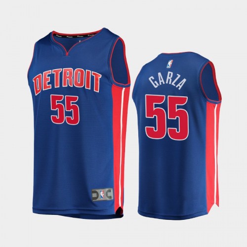 Men Detroit Pistons Luka Garza #55 Blue Replica 2021 NBA Draft Jersey