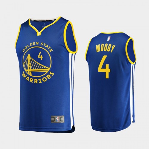 Men Golden State Warriors #4 Moses Moody Royal 2021 NBA Draft 1st Round Pick No.2 2021 NBA Draft Replica Jersey