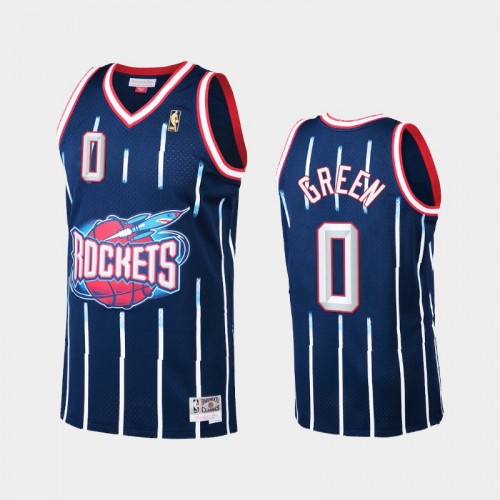 Men Houston Rockets #0 Jalen Green Navy Hardwood Classics 2021 Draft No.2 Jersey