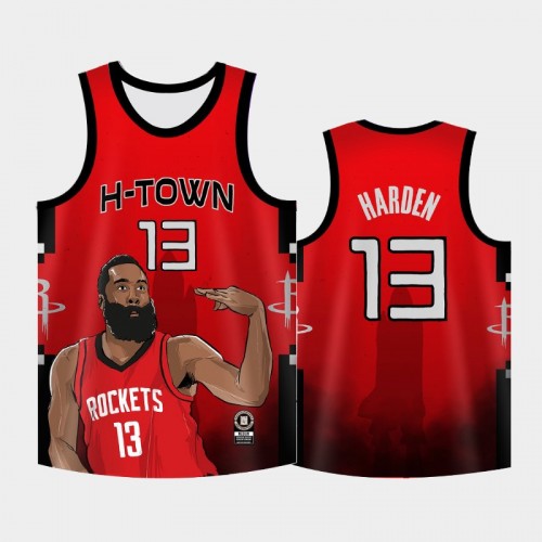 Men Houston Rockets James Harden #13 Red Legend Special Image Replica Jersey