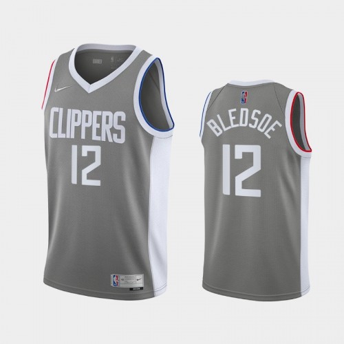 Men Los Angeles Clippers Eric Bledsoe #12 Grey 2021 Trade Earned Edition Jersey