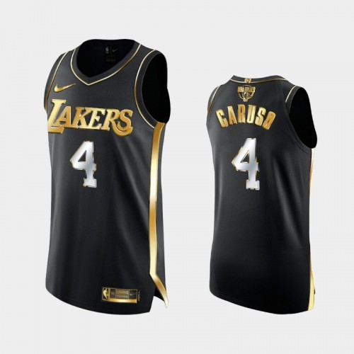 Los Angeles Lakers Alex Caruso #4 Black 2020 NBA Finals Authentic Golden Limited Edition Jersey