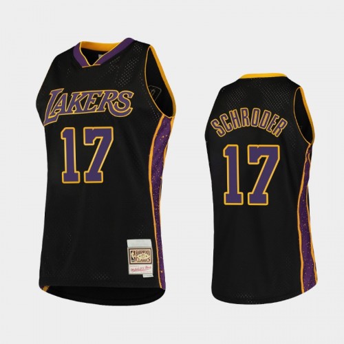 Los Angeles Lakers #17 Dennis Schroder Black Rings Collection Hardwood Classics Jersey