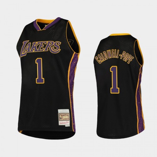 Los Angeles Lakers #1 Kentavious Caldwell-Pope Black Rings Collection Hardwood Classics Jersey