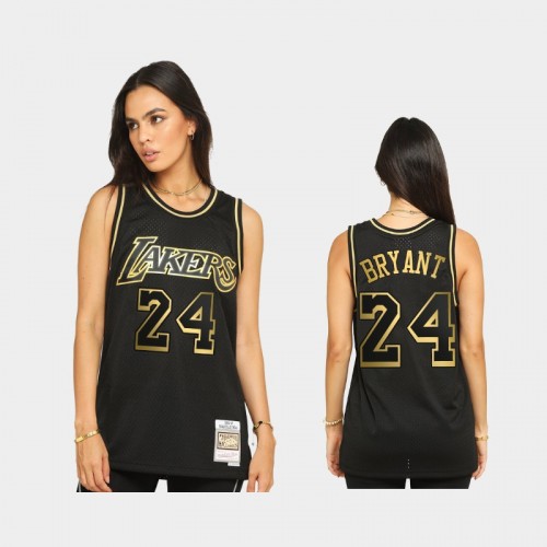 Los Angeles Lakers #24 Kobe Bryant Black 2021 Golden Edition Hardwood Classics Limited Allocation Jersey