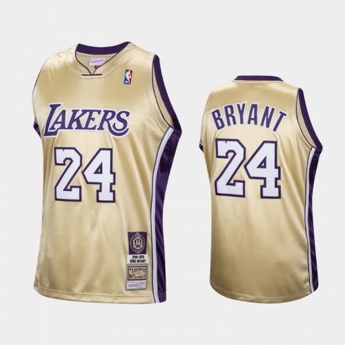 Los Angeles Lakers #24 Kobe Bryant Gold Hall of Fame Class of 2020 Hardwood Classics Throwback Jersey
