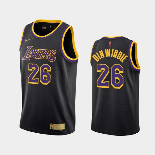 Men Los Angeles Lakers Spencer Dinwiddie #26 Black Earned Edition Jersey