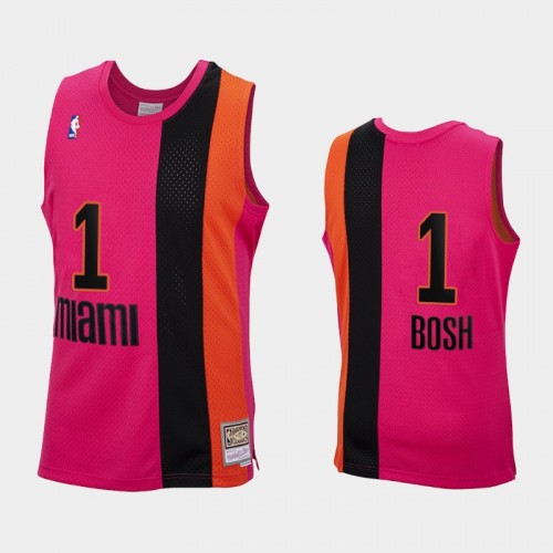 Miami Heat #1 Chris Bosh Pink Reload Hardwood Classics Jersey