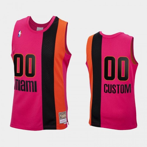 Miami Heat #00 Custom Pink Reload Hardwood Classics Jersey