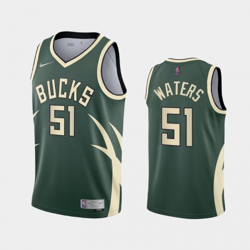 Men Milwaukee Bucks Tremont Waters #51 Green Earned Edition Jersey