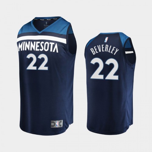 Men Minnesota Timberwolves Patrick Beverley #22 Navy Replica 2021 Trade Jersey