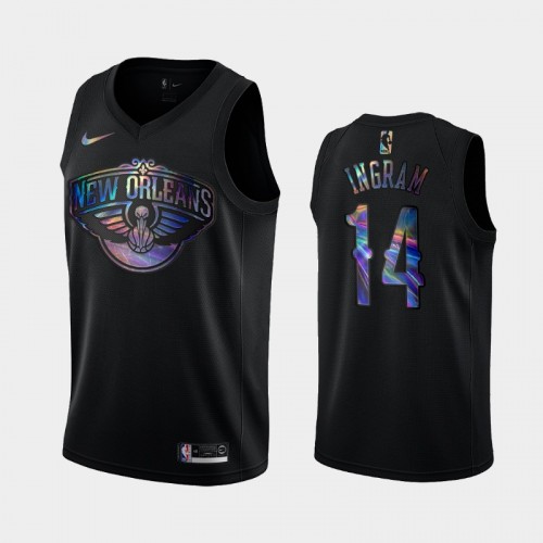 New Orleans Pelicans #14 Brandon Ingram Black Iridescent Holographic Limited Edition Jersey