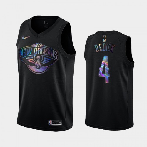 New Orleans Pelicans #4 J.J. Redick Black Iridescent Holographic Limited Edition Jersey