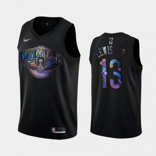 New Orleans Pelicans #13 Kira Lewis Jr. Black Iridescent Holographic Limited Edition Jersey