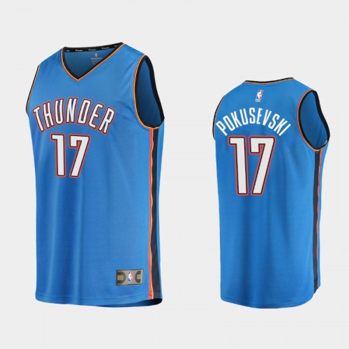 Men Oklahoma City Thunder Aleksej Pokusevski #17 White 2021 Replica Icon Edition Jersey