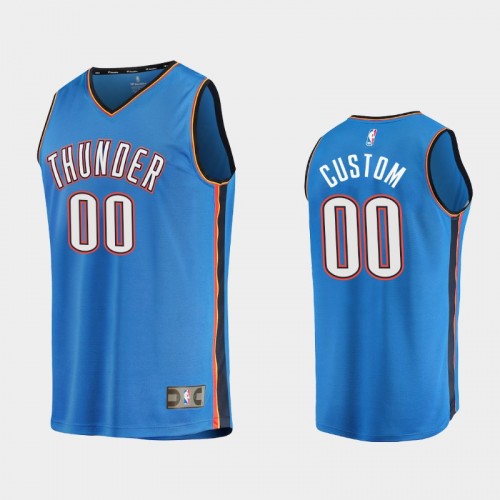 Men Oklahoma City Thunder Custom #00 White 2021 Replica Icon Edition Jersey