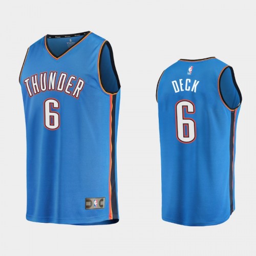 Men Oklahoma City Thunder Gabriel Deck #6 White 2021 Replica Icon Edition Jersey