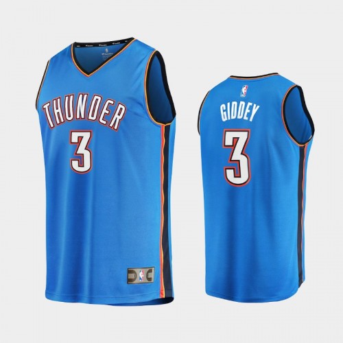 Men Oklahoma City Thunder #3 Josh Giddey Blue 2021 NBA Draft 1st Round Pick 2021 NBA Draft Replica Jersey