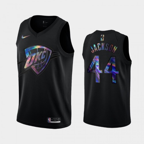 Oklahoma City Thunder #44 Justin Jackson Black Iridescent Holographic Limited Edition Jersey