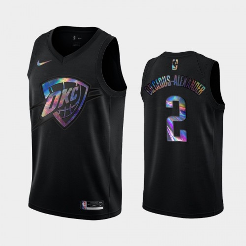 Oklahoma City Thunder #2 Shai Gilgeous-Alexander Black Iridescent Holographic Limited Edition Jersey