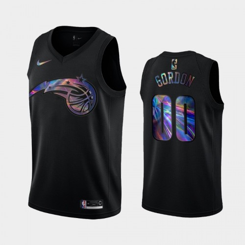 Orlando Magic #00 Aaron Gordon Black Iridescent Holographic Limited Edition Jersey