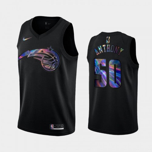 Orlando Magic #50 Cole Anthony Black Iridescent Holographic Limited Edition Jersey